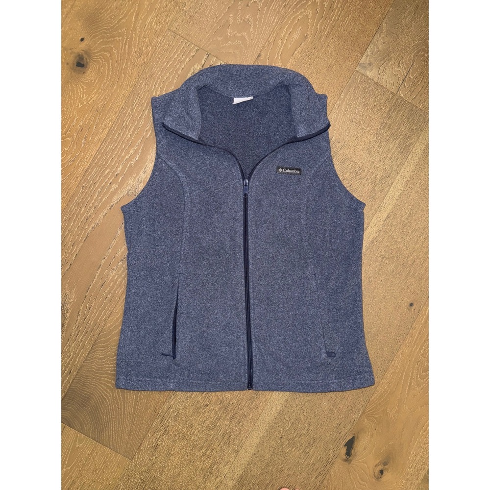 Columbia Womens Benton Springs Fleece Vest Heathered Grey Full Zip‎ Sleeveless L